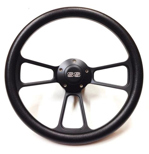 14" Forever Sharp Black Billet Aluminum Steering Wheel w/ Engraved SS ...