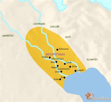 Mesopotamia Map With Rivers