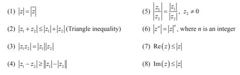 Properties of Modulus of a complex number