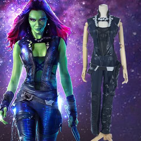 Guardians of the Galaxy Gamora Cosplay Costume Adult Faux Leather ...