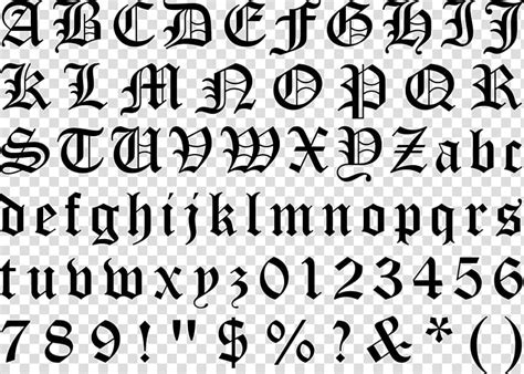 Fancy Gothic Calligraphy Alphabet