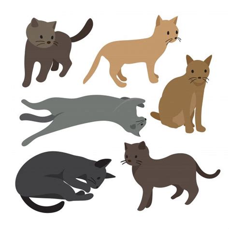 Premium Vector | Cat vector collection design | Cat vector, Cat ...