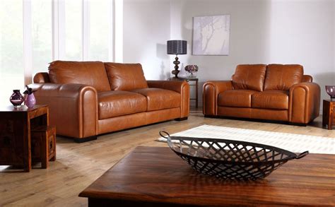 Brown Leather Sofa Set - sofa living room ideas