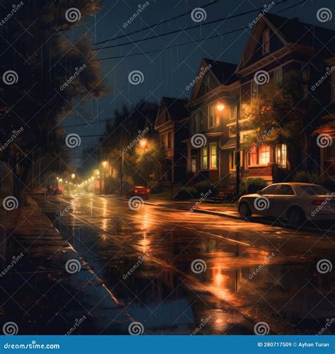 Night City , Dark and Rain Concept , Soft Light Photo Stock ...