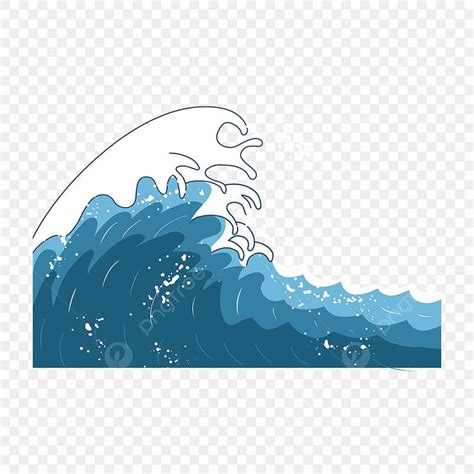 Blue Waves Clipart - Ocean Wave on Transparent Background