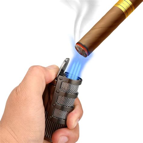 TOPKAY Cigar Lighter, Triple Jet Flame Torch Lighter with Cigar Punch ...