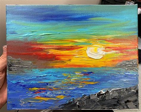 Cross at Sunset Painting 16 x 20 Acrylic on Stretched Canvas | Etsy ...