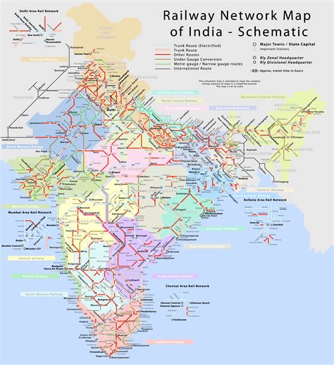 Railway network map of India - Vivid Maps