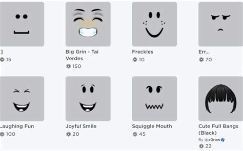 Face Roblox Codes