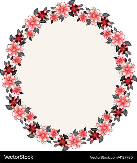 Floral oval frame Royalty Free Vector Image - VectorStock