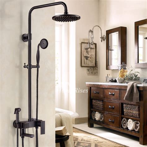 Luxury Exposed Oil Rubbed Bronze Shower Faucet System Wall Mounted ...