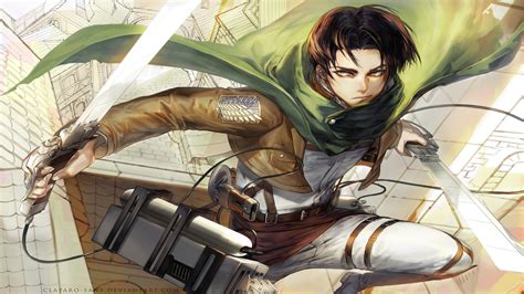 Attack on Titan Levi Ackerman With Two Swords HD Levi Ackerman ...