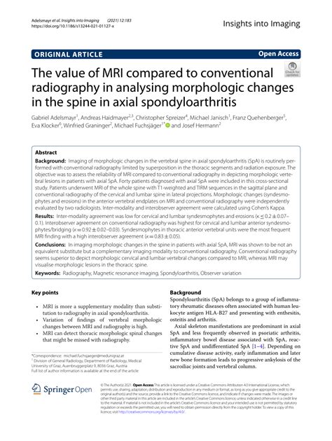 (PDF) The value of MRI compared to conventional radiography in ...