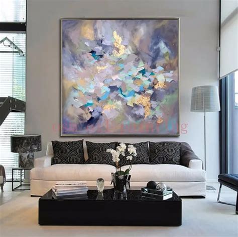 100% Handmade Modern Abstract Wall Art Decor Acrylic Canvas Pictures ...