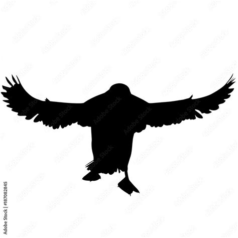 Puffin Silhouette Vector Graphics Stock Vector | Adobe Stock