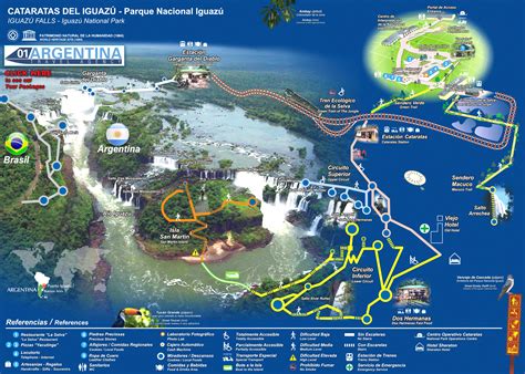 Iguazu National Park Map Argentina with useful references