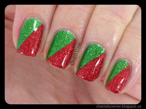 Red and Green Christmas Nails - with Tutorial! - Chantal's Corner