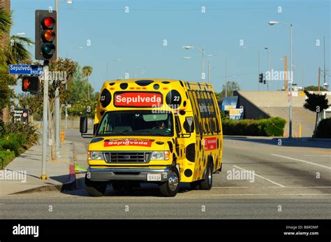 Sepulveda The Parking Spot Airport Shuttle Bus, Los Angeles Stock Photo ...