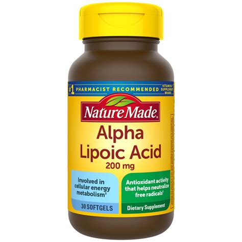 Nature Made Alpha Lipoic Acid 200 mg Softgels (30 ct) - Instacart