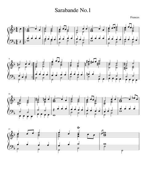 Sarabande No.1 Sheet music for Piano (Solo) | Musescore.com