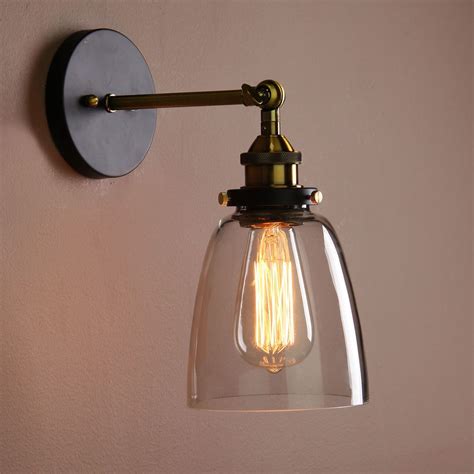 Vintage Industrial Country Style Wall Sconce Light Wall Lamp With Glass ...