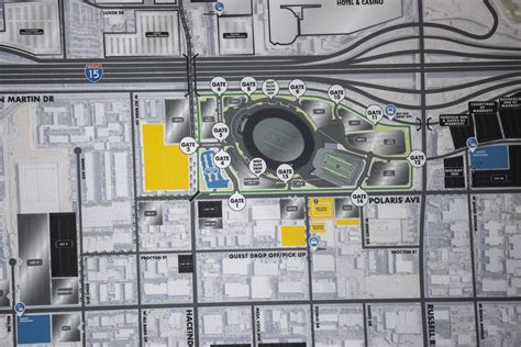 A map detailing on site parking at Allegiant Stadium is displayed ...