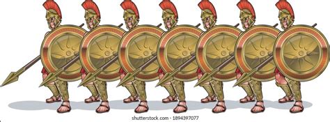 Ancient Greek Hoplite Phalanx Shield Wall Stock Vector (Royalty Free ...