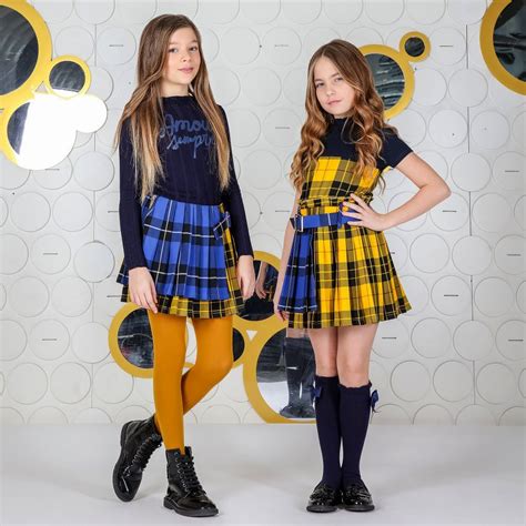 Fun & Fun - Yellow & Blue Tartan Skirt | Childrensalon | Skirts for ...