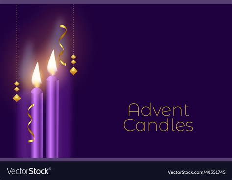 Realistic advent purple candles background Vector Image