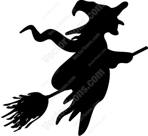 Silhouette Of A Witch On A Broom | Witch silhouette, Halloween ...