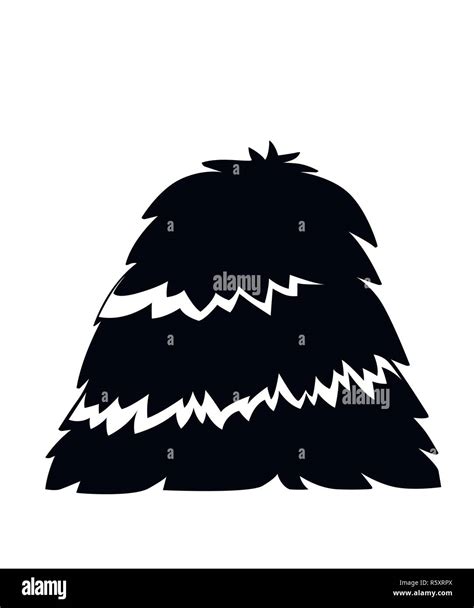 Black silhouette. Bale of hay. Haystack flat vector illustration ...