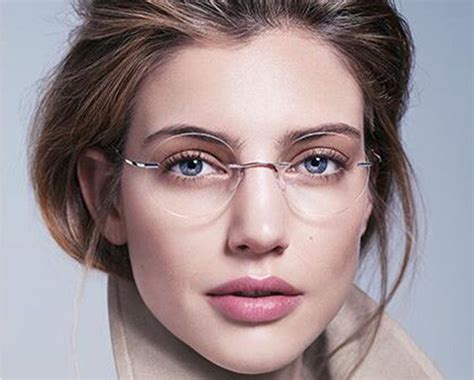 FONEX Titanium Alloy Rimless Glasses Frame Women Ultralight Eyeglasses ...