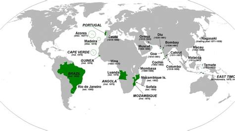 Portugal empire map - Map of Portuguese empire (Southern Europe - Europe)