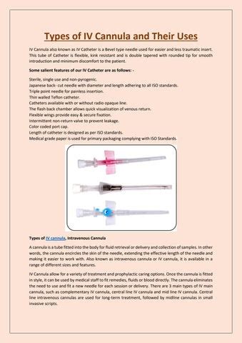 Types of IV Cannula and Their Uses by Angiplast - Issuu