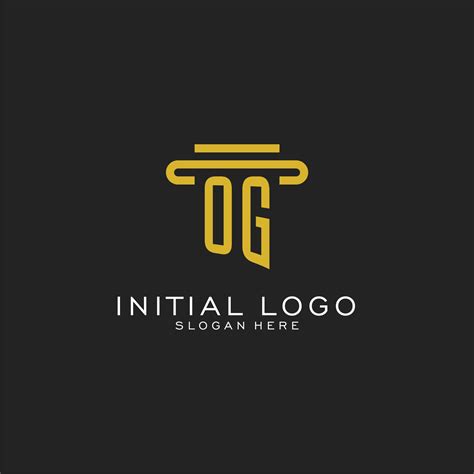 OG initial logo with simple pillar style design 15163809 Vector Art at ...