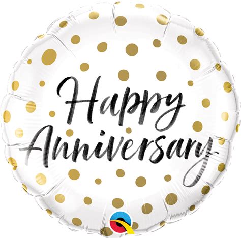 HAPPY ANNIVERSARY GOLD DOTS | QUALATEX 18" FOIL