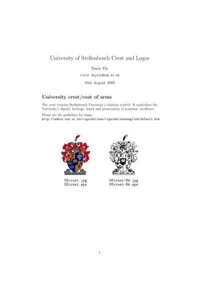 University of Stellenbosch Crest and Logos