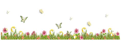 Grass with Butterflies and Flowers PNG Clipart | Gallery Yopriceville ...