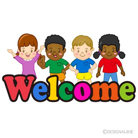 Welcome Sign With Kids Clipart