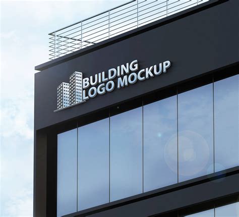 Free Building Logo Mockup PSD Template - Mockup Den