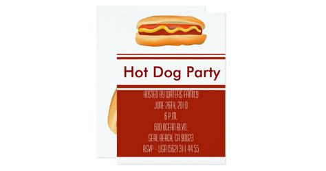 Hot Dog Party Invitation | Zazzle