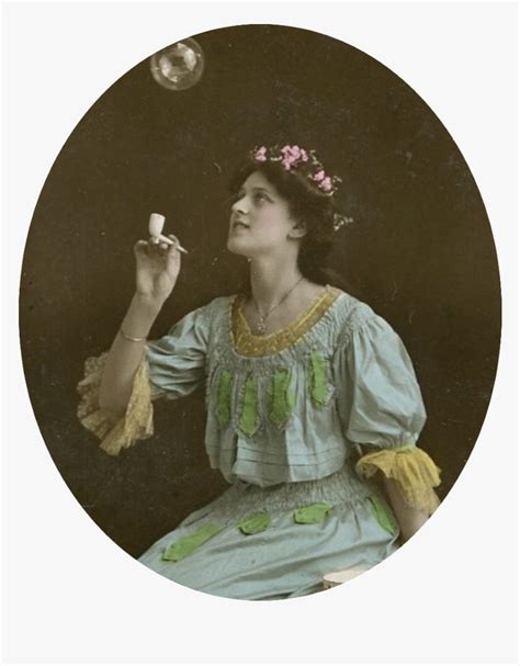 Vintage Woman Blowing Pipe Bubbles - Vintage Clothing, HD Png Download ...