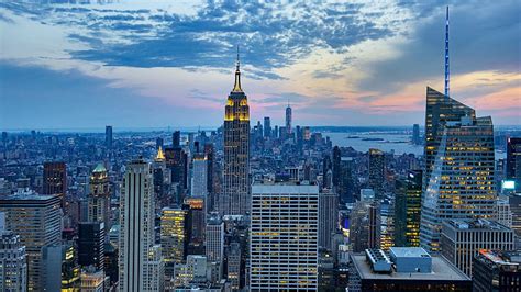 Blue Aesthetic New York City Buildings Sky Background Blue Aesthetic ...