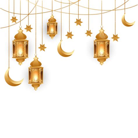 Ramadan Kareem Decoration With Golden Islamic Lamp Ornment Design, Eid ...