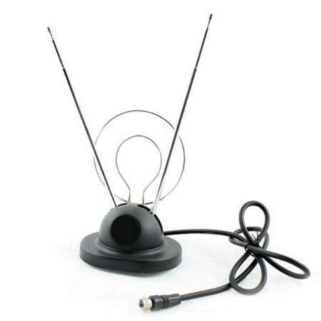 Wideskall universal indoor rabbit ear tv antenna for hdtv ready vhf uhf ...