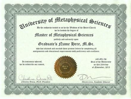 Metaphysics Degree | Metaphysical Education | Metaphysical Degree ...