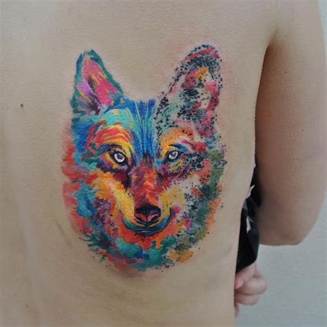 Watercolor Wolf Tattoo Designs, Ideas and Meaning | Tattoos For You