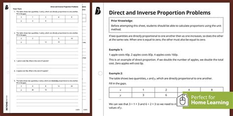 👉 Direct and Inverse Proportion KS3 Walkthrough Worksheet