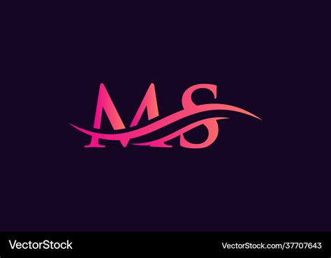 Modern ms logo design for business and company Vector Image