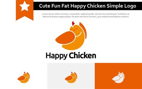 Cute Fun Fat Happy Chicken Simple Logo - TemplateMonster